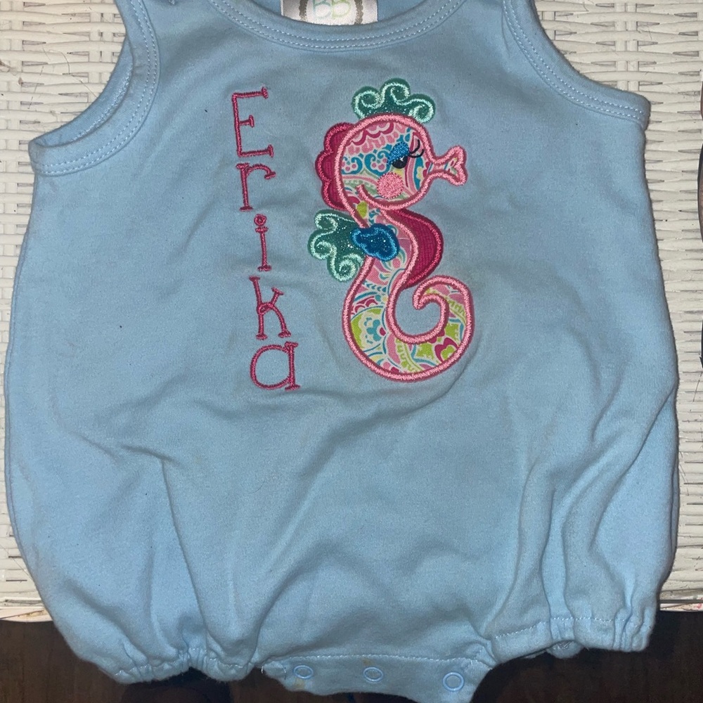 “Erika” monogrammed onesie